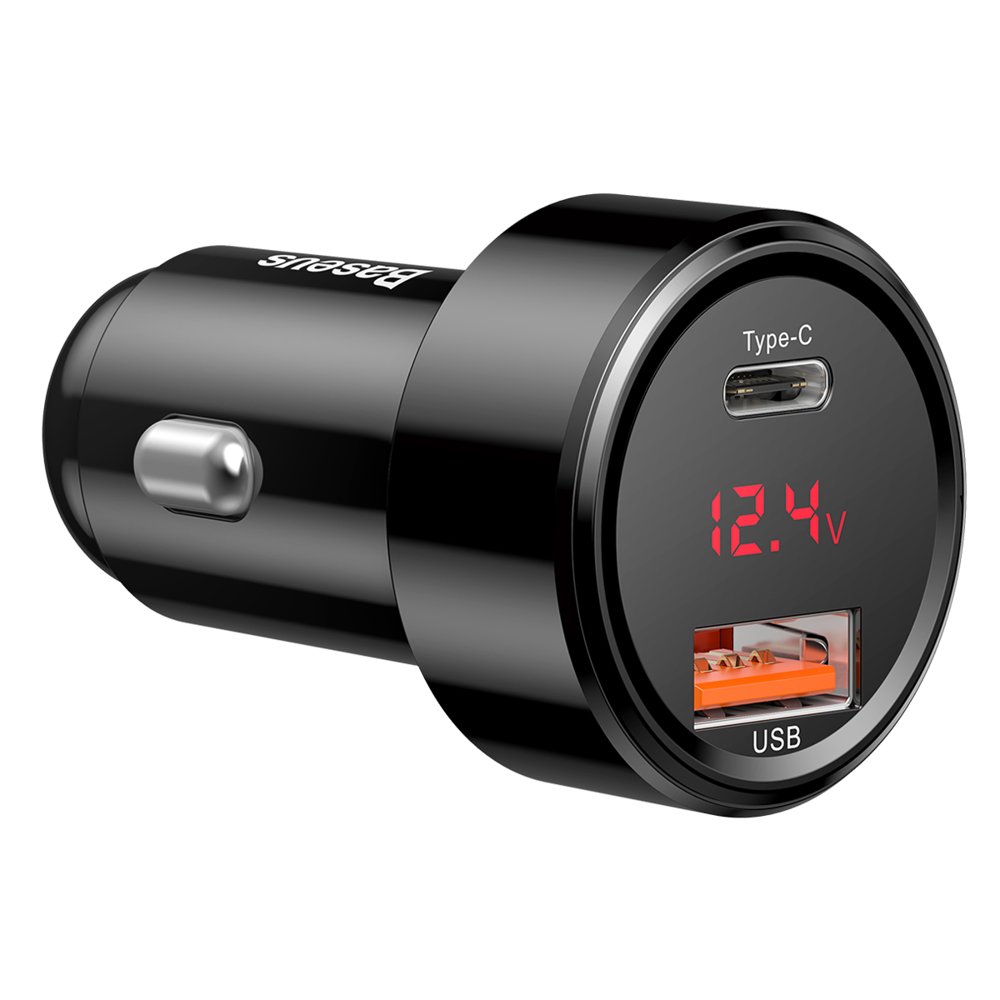BASEUS 12V 45W, USB-A + USB-C, Magic LED, черен - CCMLC20C-01 - Image 6