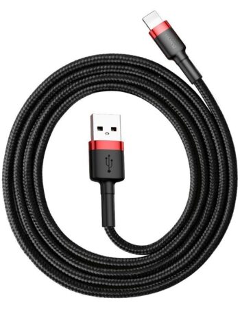 BASEUS Кабел USB-A - Lightning, 3м, 2A, CAFULE, CALKLF-R91 /черен + червено/