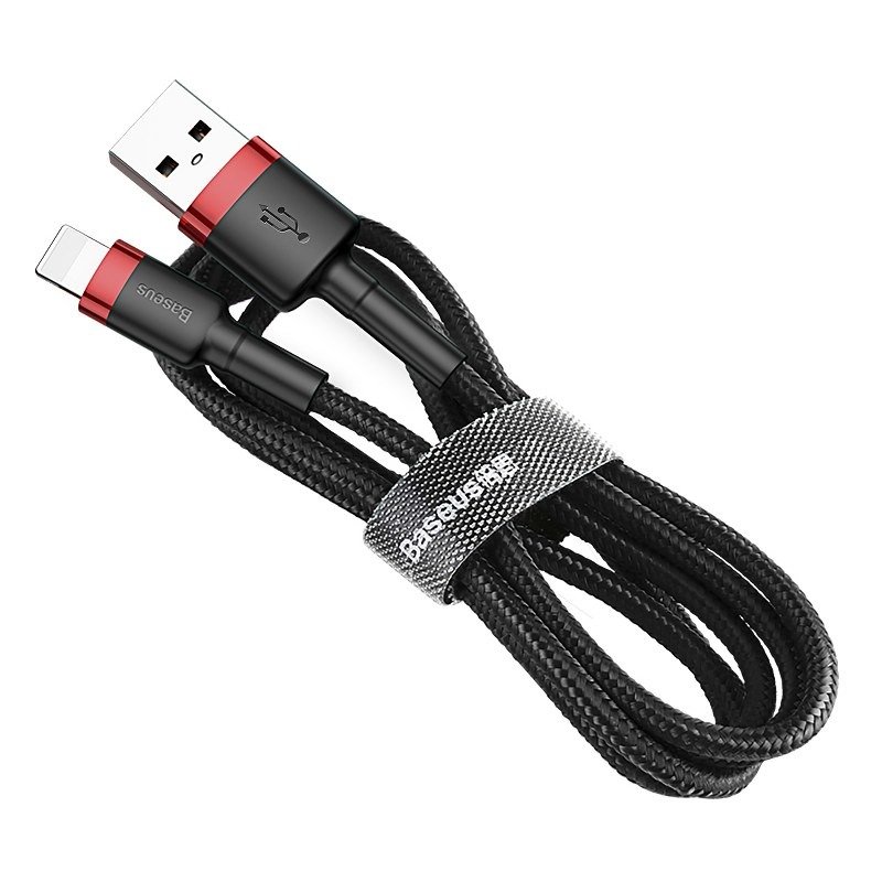 BASEUS Кабел USB-A - Lightning, 3м, 2A, CAFULE, CALKLF-R91 /черен + червено/ - Image 5