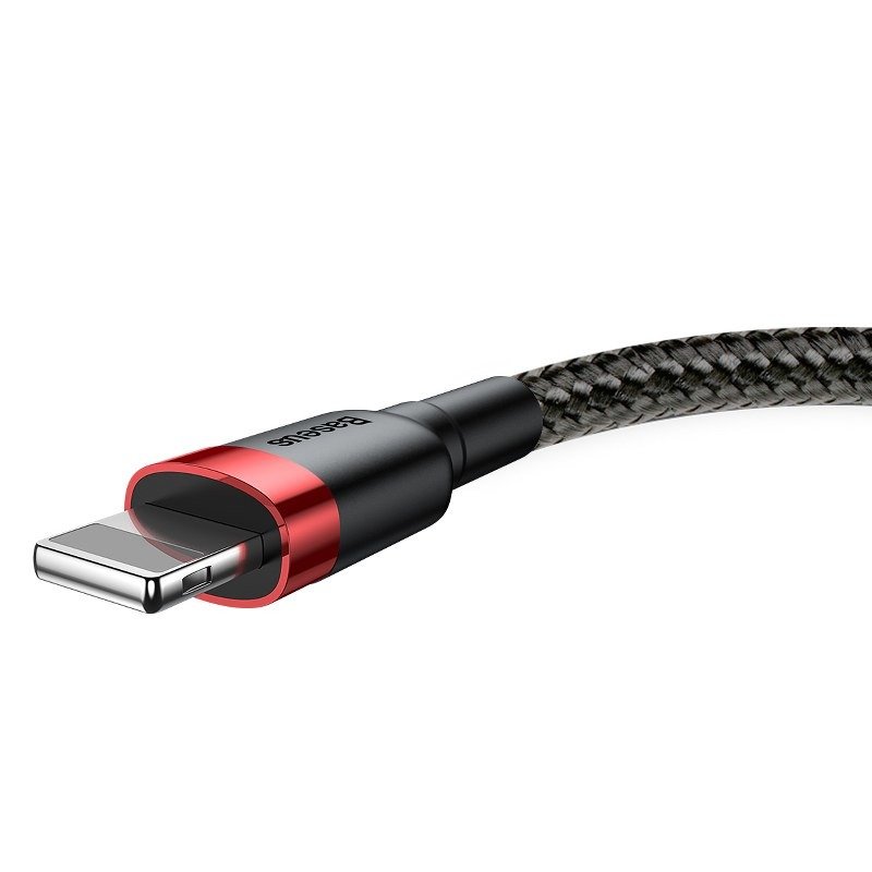 BASEUS Кабел USB-A - Lightning, 3м, 2A, CAFULE, CALKLF-R91 /черен + червено/ - Image 6