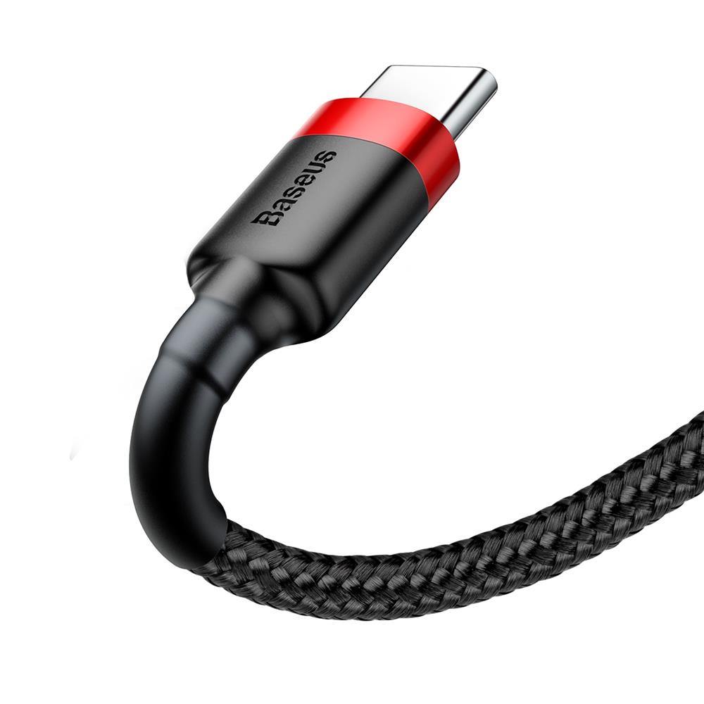 BASEUS Кабел USB-A - Type-C, 3м, 2A, CAFULE, CATKLF-U91 /черен + червено/ - Image 5