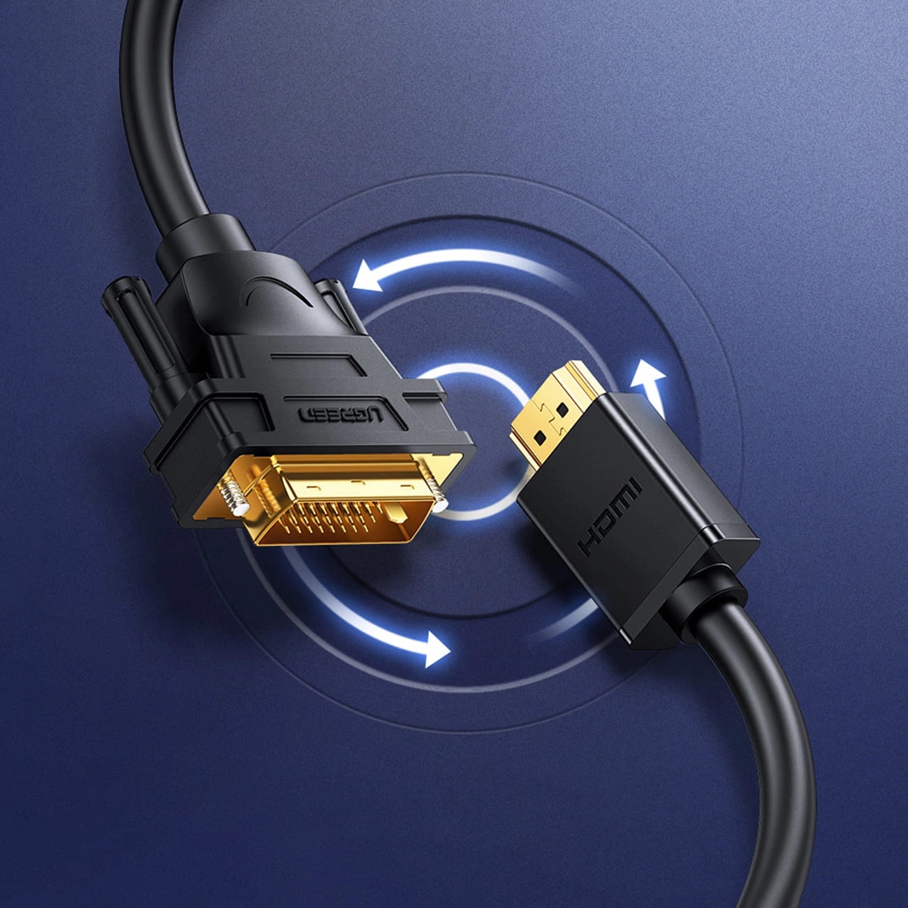 UGREEN Кабел HDMI - DVI, 2m. 1080p /черен/ - HD106 / 10135