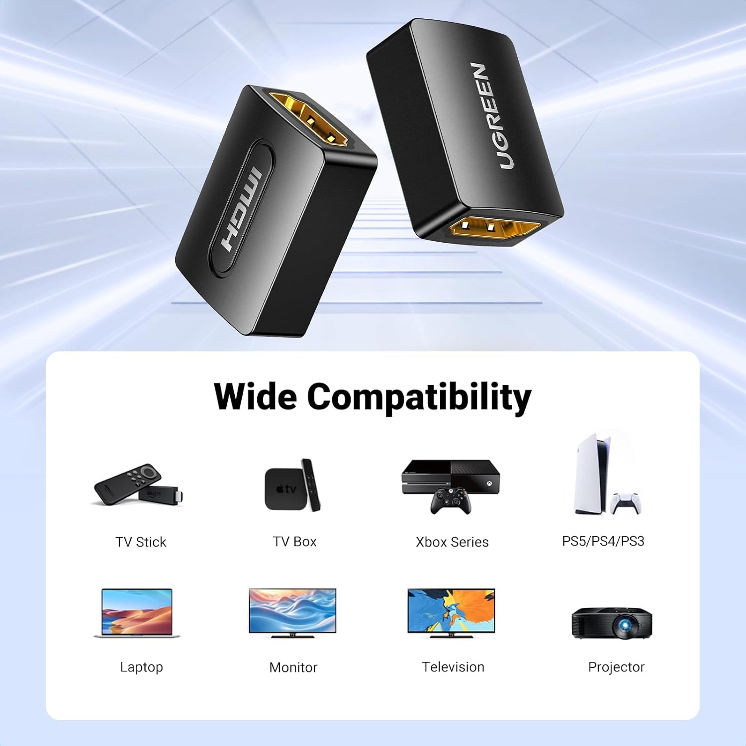 UGREEN Преходник Адаптер HDMI /ж-ж/ /черен/ - 20107 / 20107