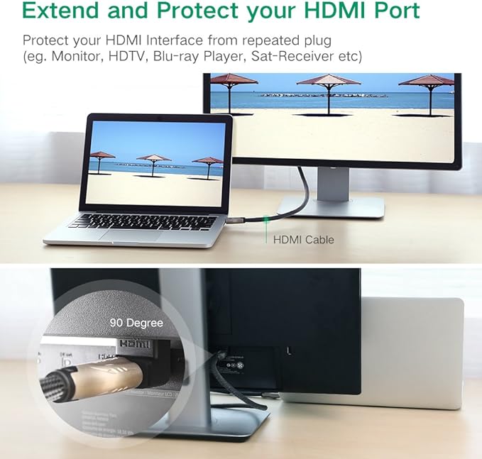 UGREEN Преходник Адаптер HDMI /ж-м/ Angled /черен/ - HD112 / 20109