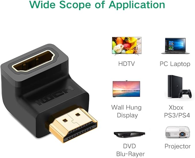 UGREEN Преходник Адаптер HDMI /ж-м/ Angled /черен/ - HD112 / 20109