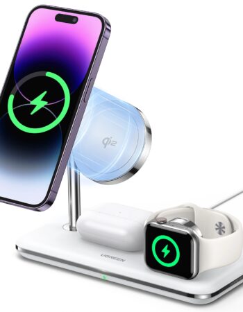 UGREEN Холдер + 3-в-1 Зарядна станция Wireless Magnetic Qi2 /бял/ - CD278 / 90326