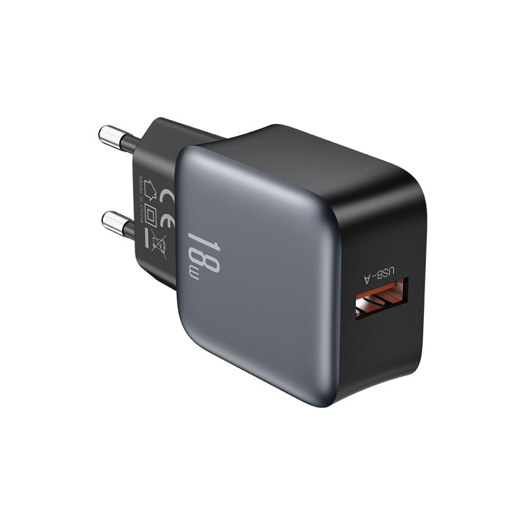 XO 220V 18W, USB-A + кабел A-C, L152 /черен/