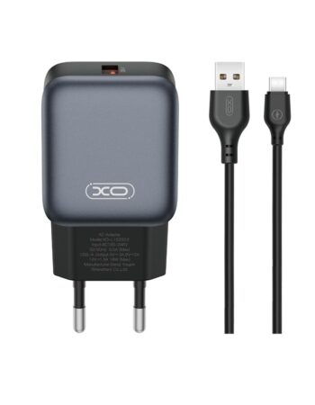 XO 220V 18W, USB-A + кабел A-C, L152 /черен/