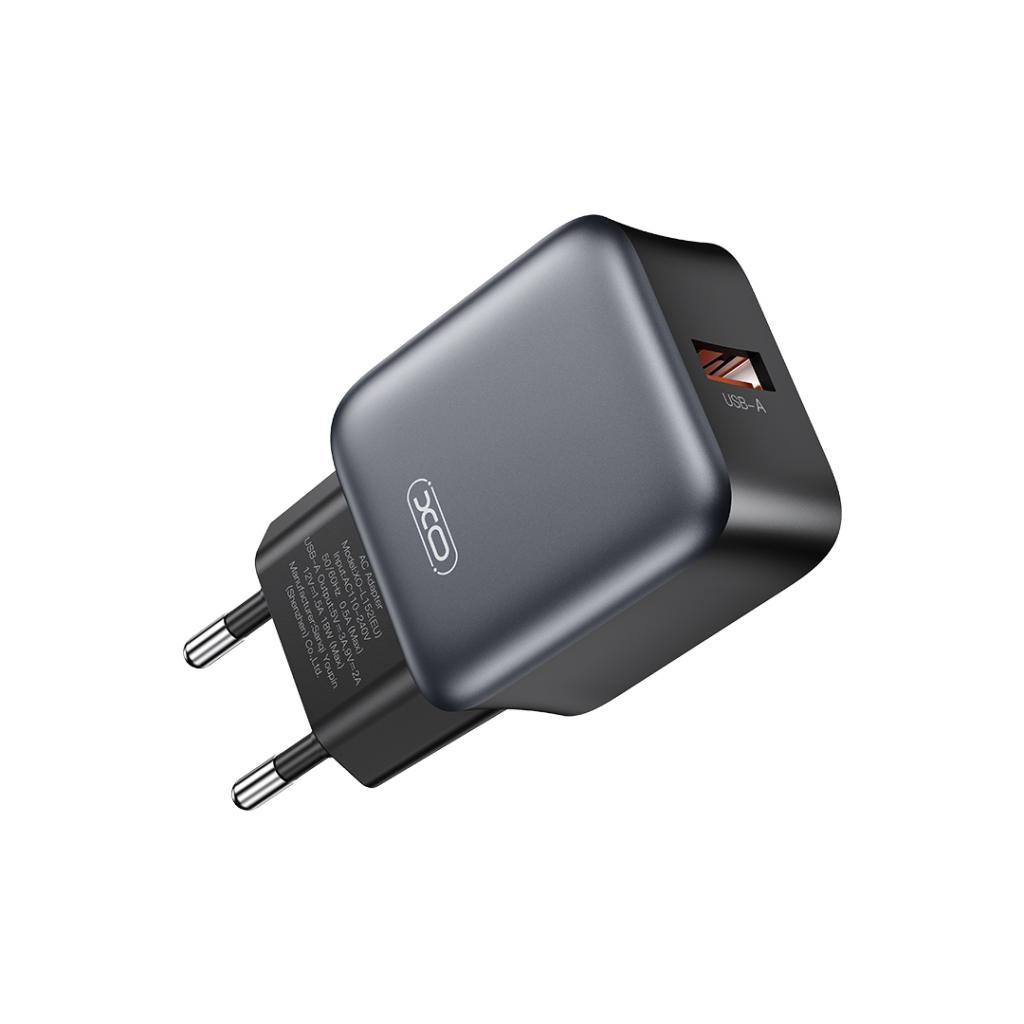XO 220V 18W, USB-A + кабел A-C, L152 /черен/