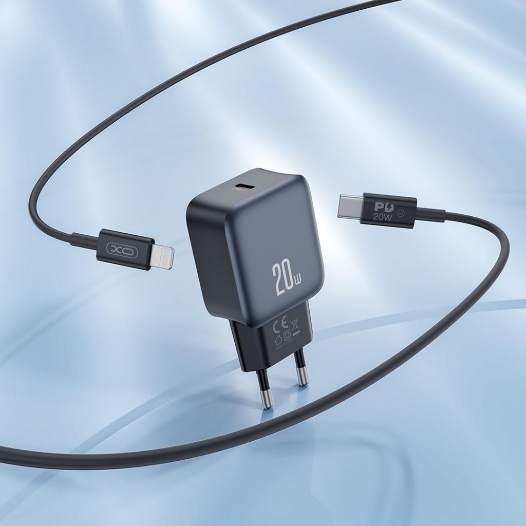 XO 220V 20W, USB-C L153 /черен/