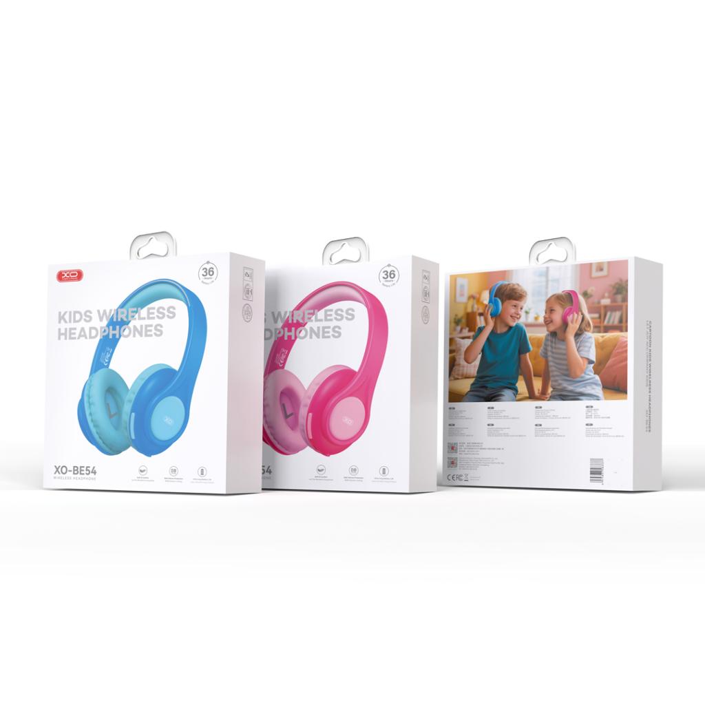XO HF Bluetooth Overear, Cartoon Kids, розови - BE54