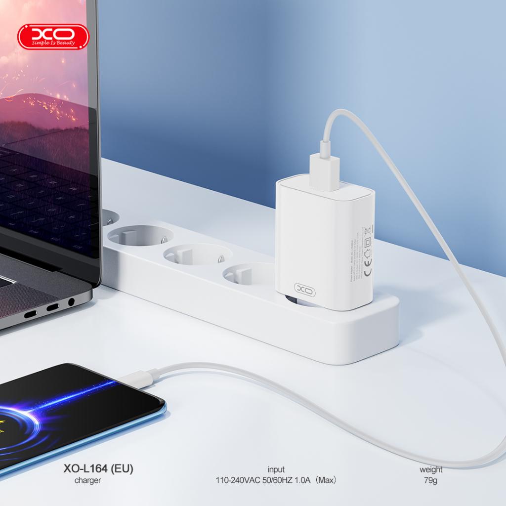 XO 220V 120W, USB-A, кабел A-C, /Xiaomi/ бял - L164