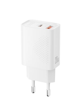 XO 220V 20W, USB-A + USB-C /бял/ - L161