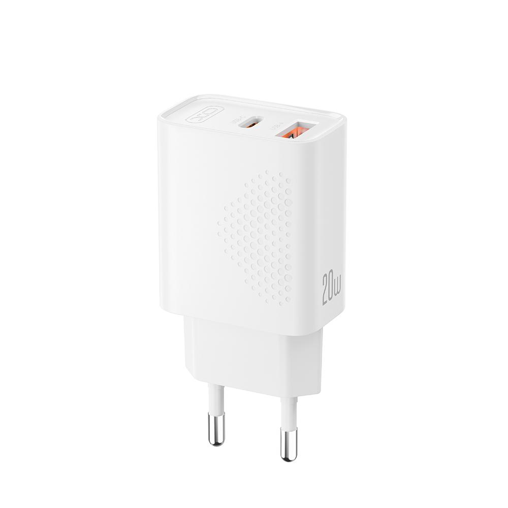 XO 220V 20W, USB-A + USB-C /бял/ - L161