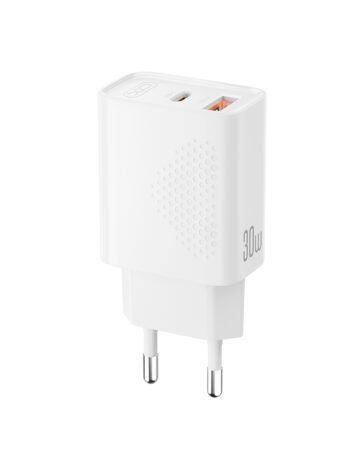 XO 220V 30W, USB-A + USB-C /бял/ - L163