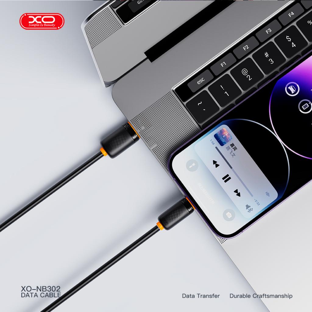 XO Кабел USB-A - Type-C, 1м, 3A /черен/ - NB302