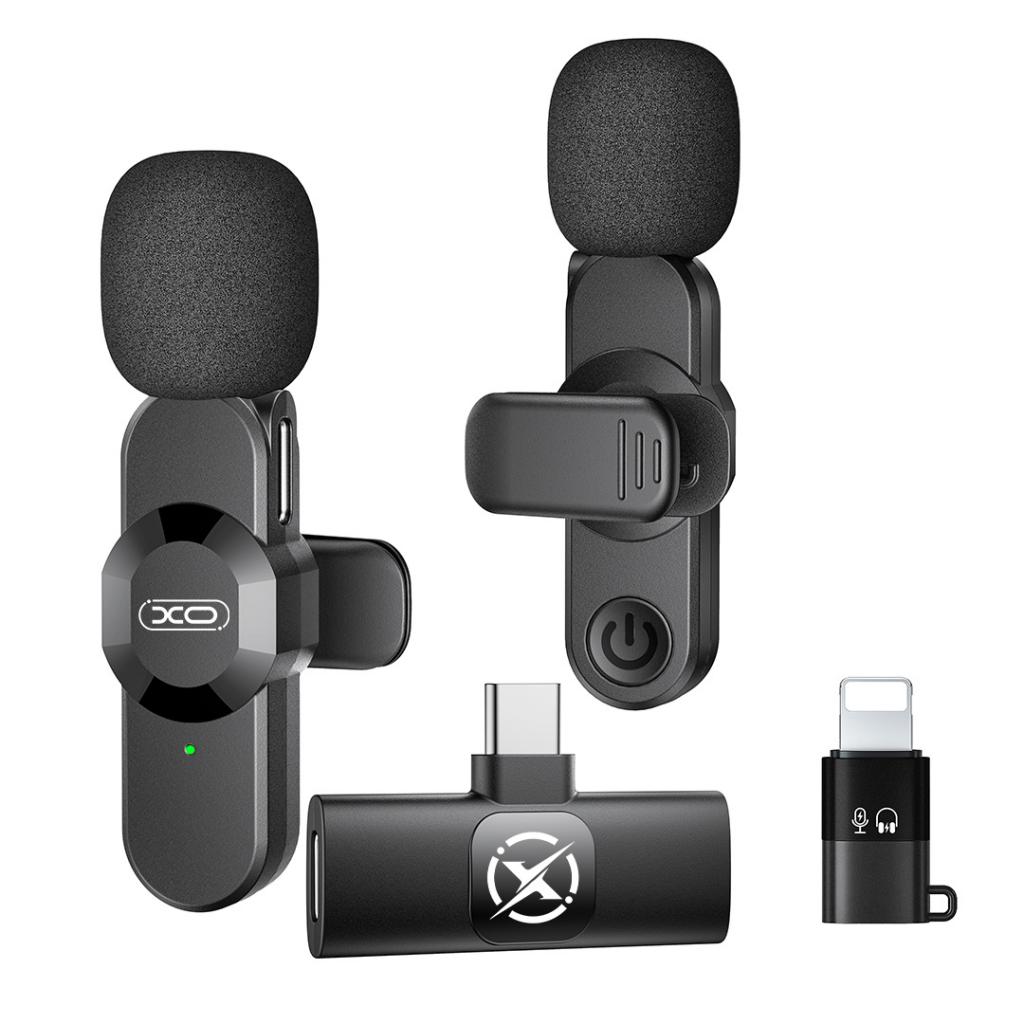 XO Микрофони, Type-C/Lightning, Noice-cancelling, WIreless /черен/ - MC14 Dual
