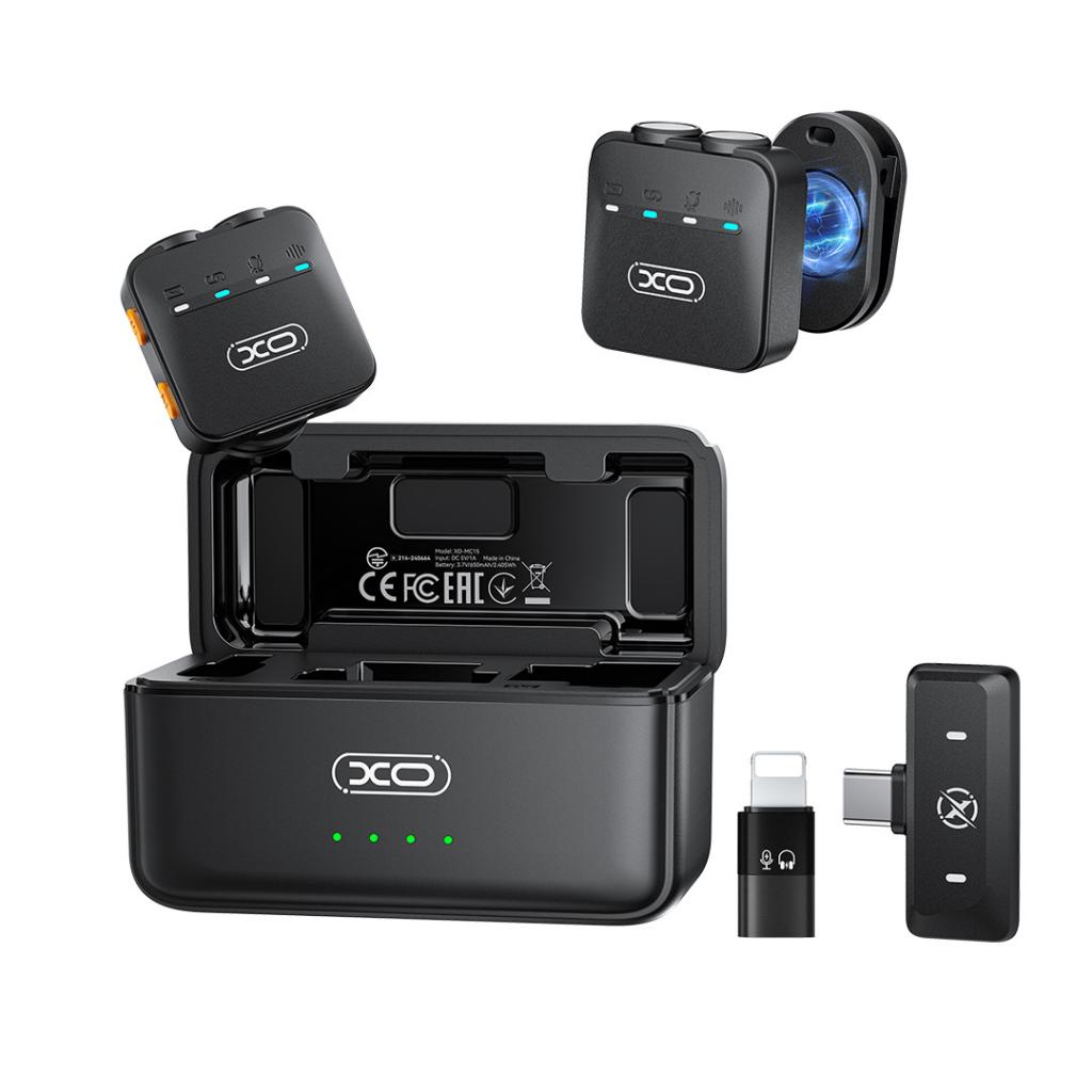XO Микрофони, Type-C/Lightning, AI Noice-cancelling, WIreless /черен/ - MC15 Dual
