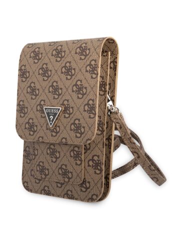 GUESS Калъф/Чанта, PU 4G Triangle Logo Phone Bag, кафяв - GUWBP4TMBR