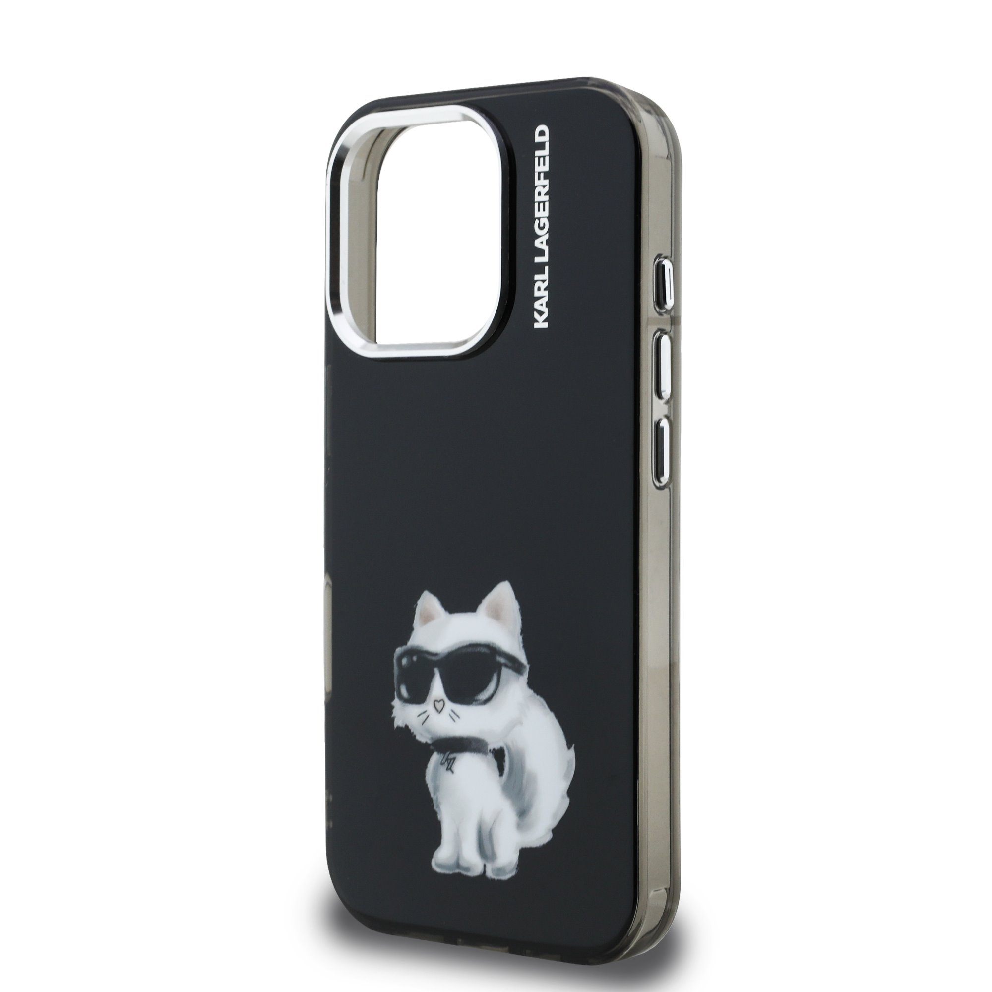 Karl Lagerfeld Калъф Apple iPhone 16 Pro, IML Aquarelle Choupette /черен/ - KLHCP16LHMCHAQK