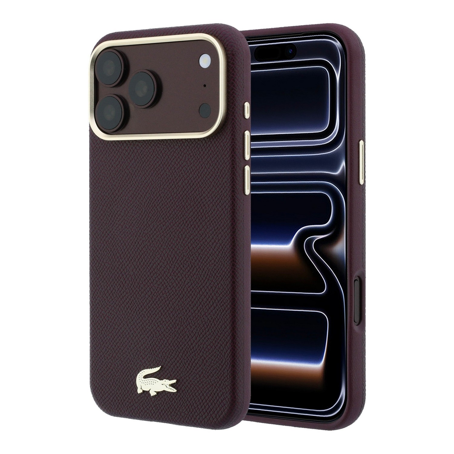 LACOSTE Калъф Apple iPhone 18 Pro Max/ 17 Pro Max, PU Leather Champs Elysees Gold Logo MagSafe /бордо/ - LCHMP18X6PSWCEDR