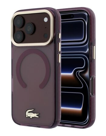 LACOSTE Калъф Apple iPhone 18 Pro/ 17 Pro, PC/TPU Frosted Finish Gold Logo MagSafe /бордо/ - LCHMP18LUFWADR
