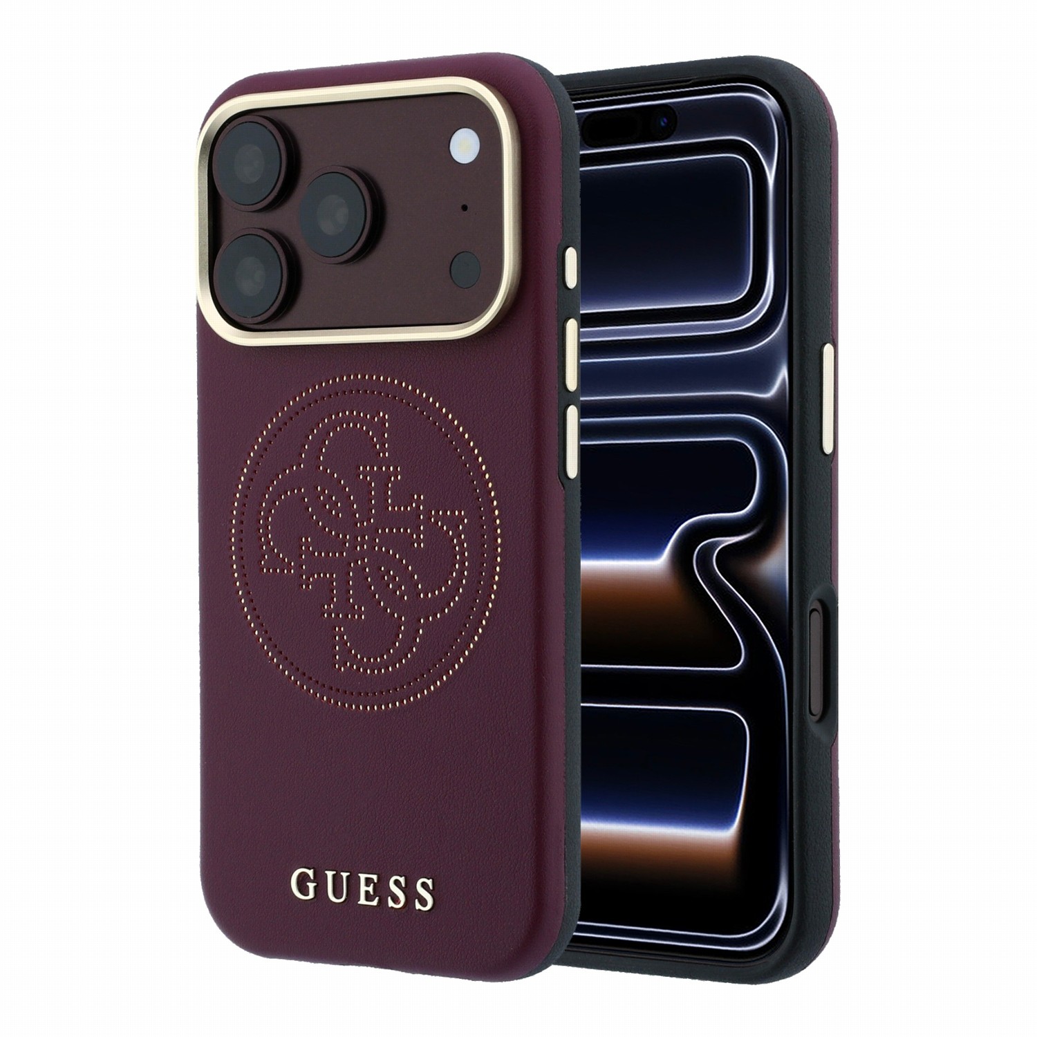 GUESS Калъф Apple iPhone 18 Pro/ 17 Pro, PU Semi Wrap Perforated 4G Logo MagSafe /бордо/ - GUHMP18L6PS4SRGU