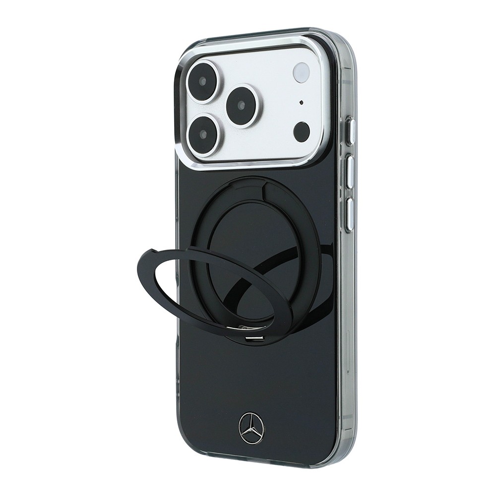 MERCEDES Калъф Apple iPhone 18 Pro Max/ 17 Pro Max, Ring Stand Iconic Logo MagSafe (черен) - MEHMP18X25HRSILK