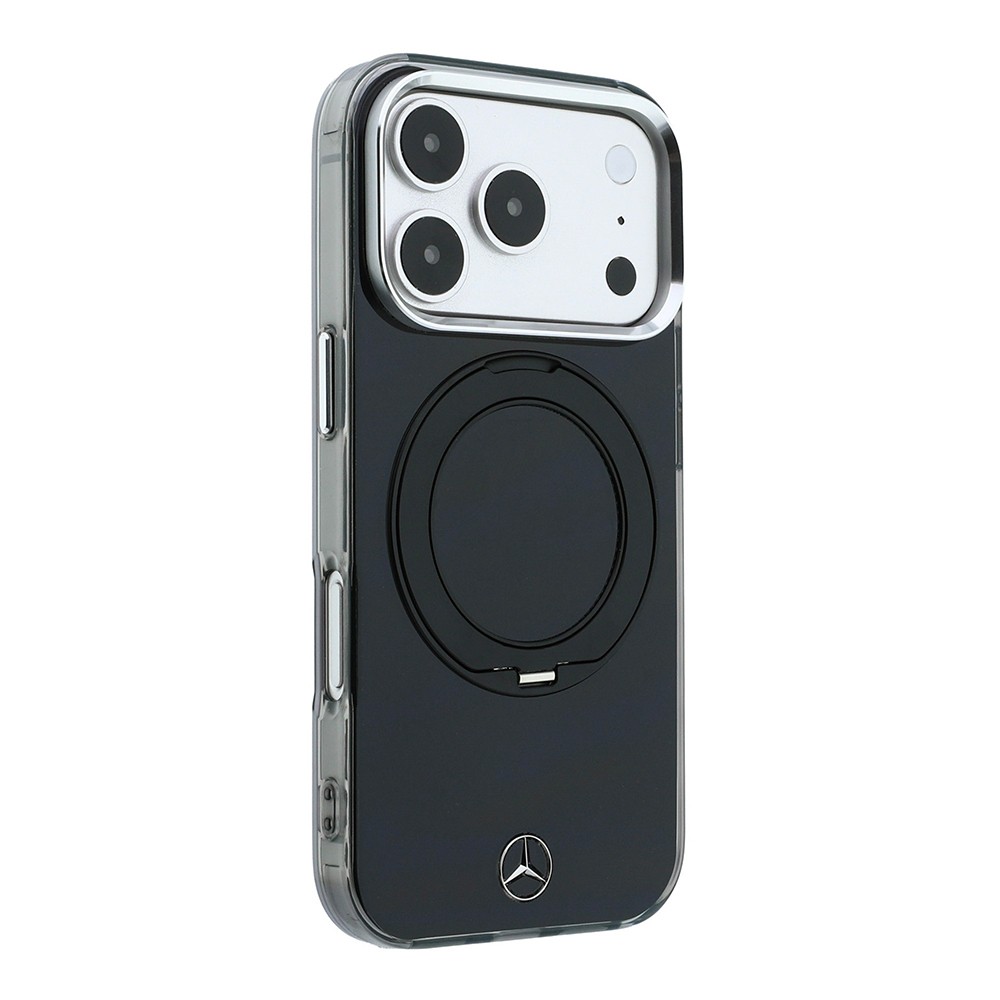 MERCEDES Калъф Apple iPhone 18 Pro Max/ 17 Pro Max, Ring Stand Iconic Logo MagSafe (черен) - MEHMP18X25HRSILK