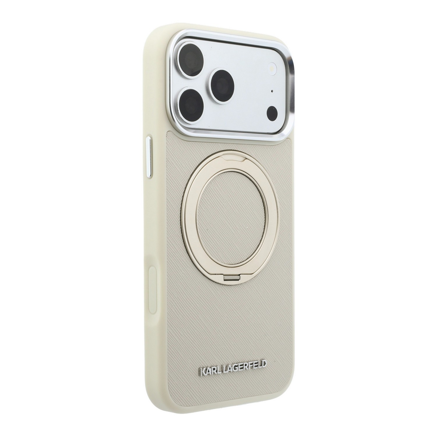 Karl Lagerfeld Калъф Apple iPhone 18 Pro/ 17 Pro, PU Saffiano Ring Stand MagSafe /бежов/ - KLHMP18L6PSARSKME