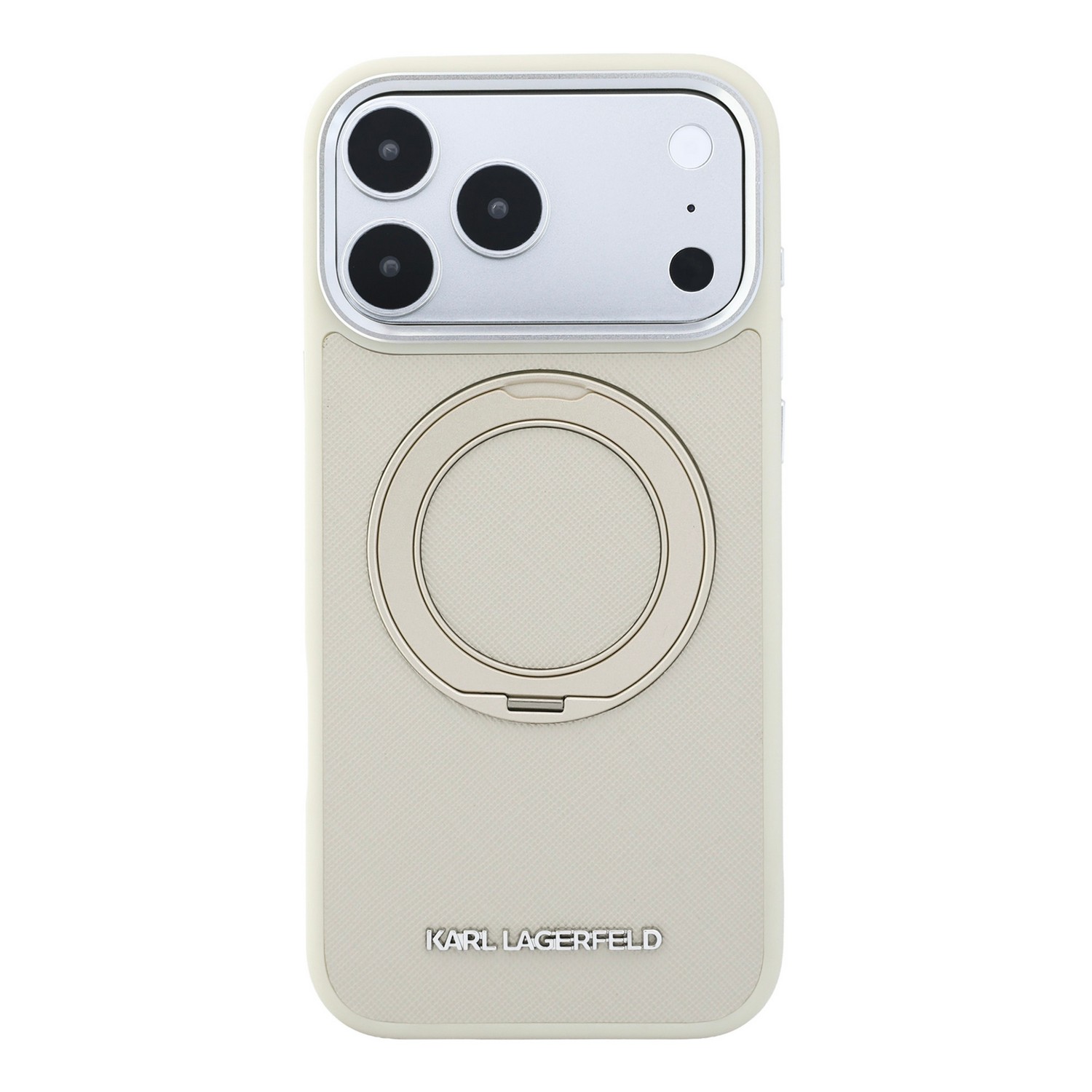 Karl Lagerfeld Калъф Apple iPhone 18 Pro/ 17 Pro, PU Saffiano Ring Stand MagSafe /бежов/ - KLHMP18L6PSARSKME