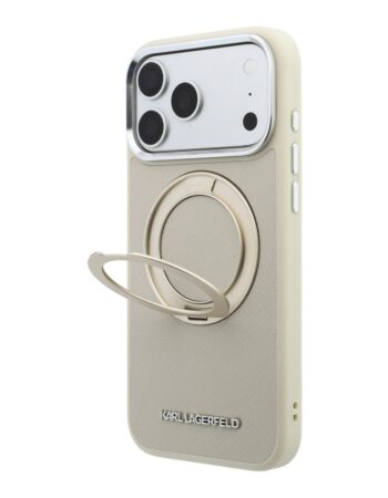 Karl Lagerfeld Калъф Apple iPhone 18 Pro/ 17 Pro, PU Saffiano Ring Stand MagSafe /бежов/ - KLHMP18L6PSARSKME