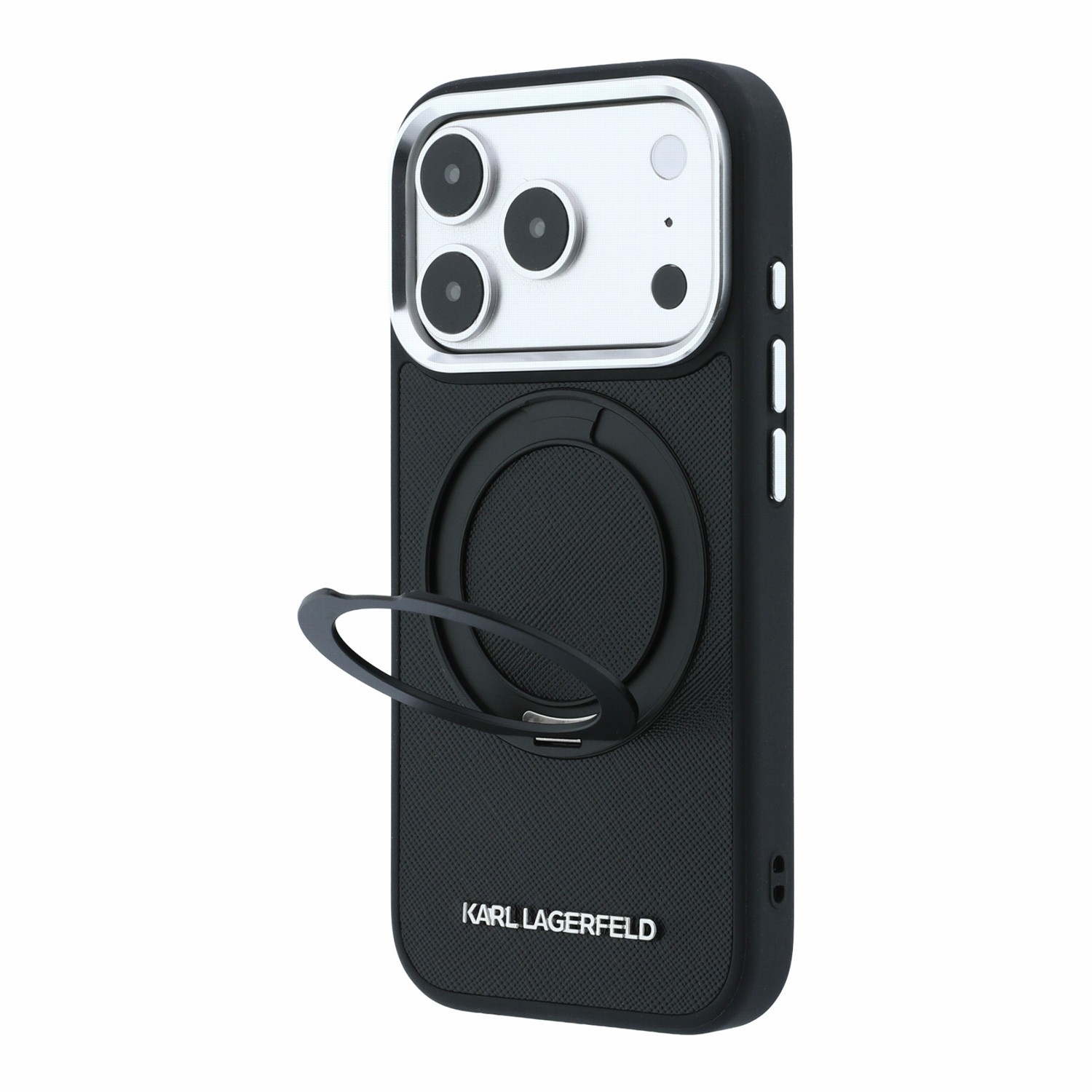 Karl Lagerfeld Калъф Apple iPhone 18 Pro Max/ 17 Pro Max, PU Saffiano Ring Stand MagSafe /черен/ - KLHMP18X6PSARSKMK
