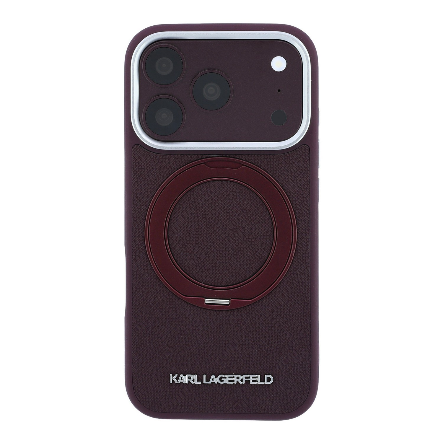 Karl Lagerfeld Калъф Apple iPhone 18 Pro/ 17 Pro, PU Saffiano Ring Stand MagSafe /бордо/ - KLHMP18L6PSARSKMR