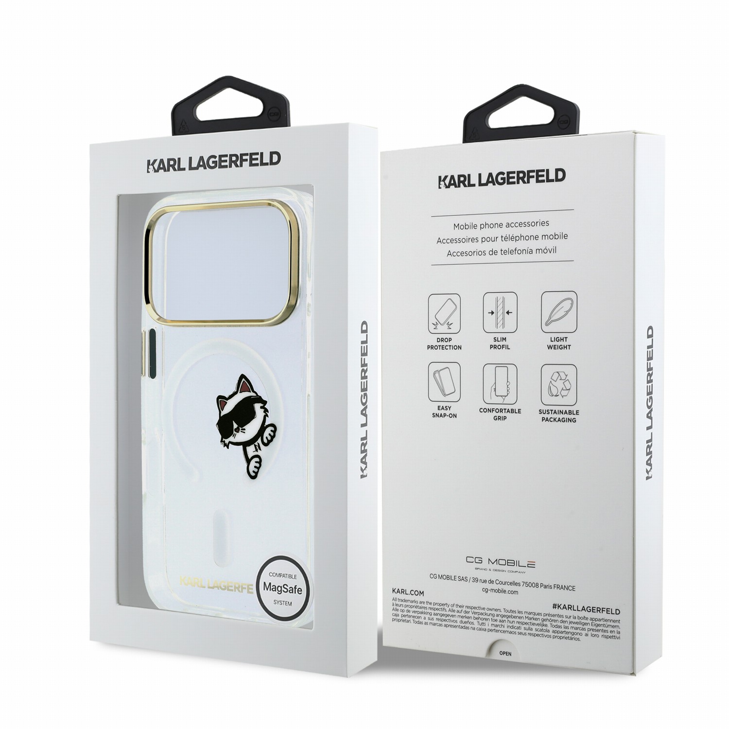 Karl Lagerfeld Калъф Apple iPhone 18 Pro/ 17 Pro, IML Choupette Peekaboo MagSafe /прозрачен/ - KLHMP18L6HCPSCT
