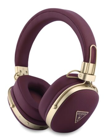 GUESS Bluetooth HF PU Grained Triangle Gold Metal Logo ENC /бордо/ - GUOBHP72PGTCSU