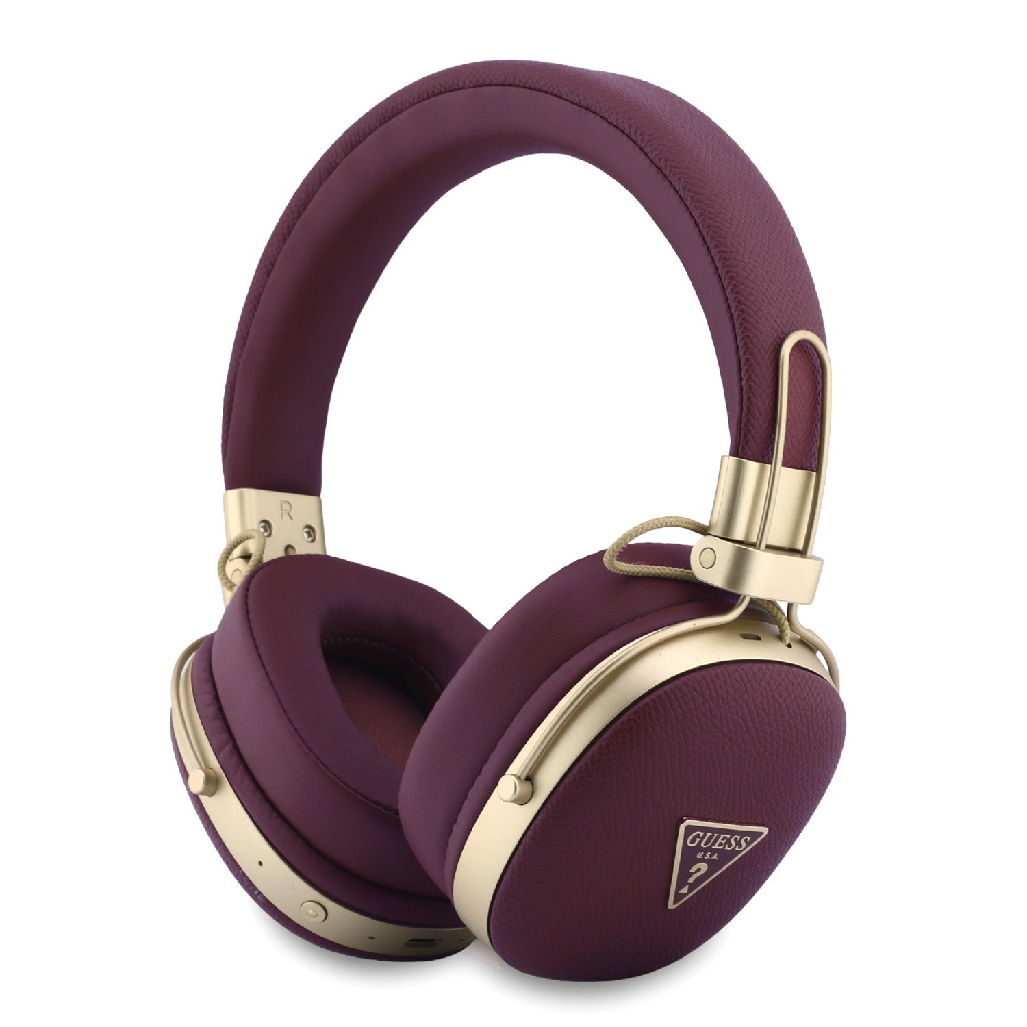 GUESS Bluetooth HF PU Grained Triangle Gold Metal Logo ENC /бордо/ - GUOBHP72PGTCSU