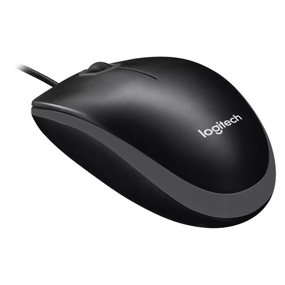 Logitech Кабелна мишка B100 /черен/ - 910-003357
