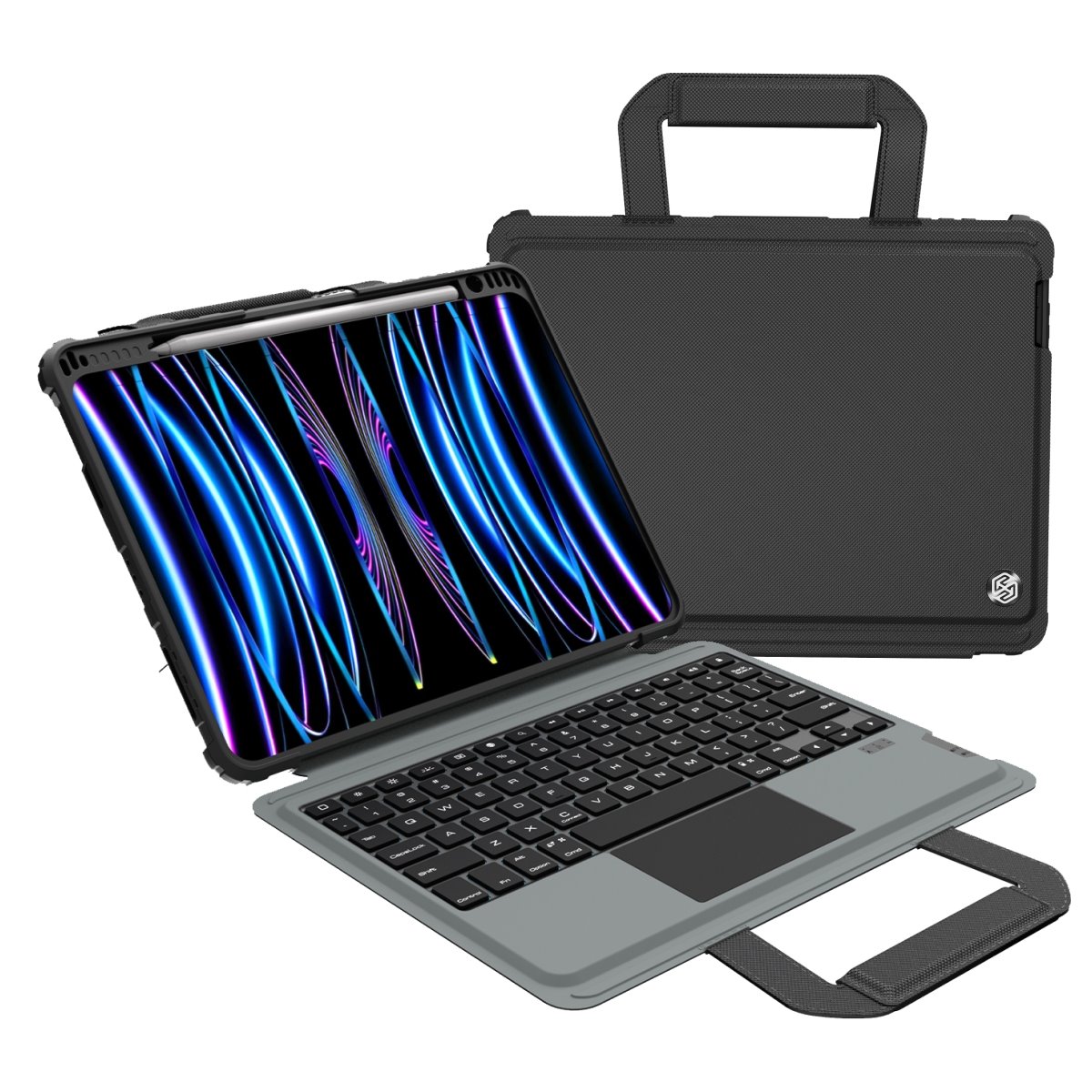 NILLKIN Калъф за Таблет с клавиатура Bumper GO iPad Air 4/5/10.9 2020/11 2024/2025/Pro 11 2020/2021/2022, Backlit Version /черен/