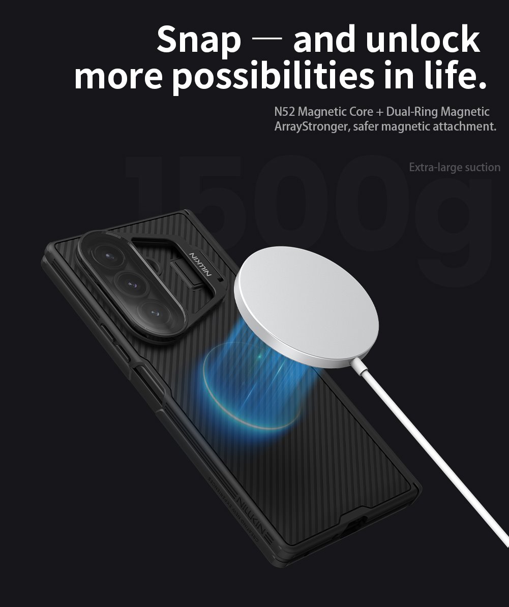 NILLKIN Калъф Samsung Z Fold 7, Camshield Prop MagSafe, прозрачна леща /черен/
