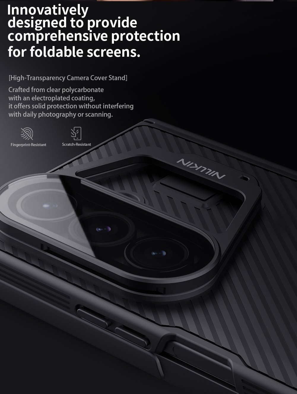 NILLKIN Калъф Samsung Z Fold 7, Camshield Prop MagSafe, прозрачна леща /черен/