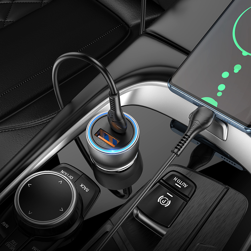 HOCO 12V 43W, USB-A + USB-C, Sprinter /кафяв/ - NZ8
