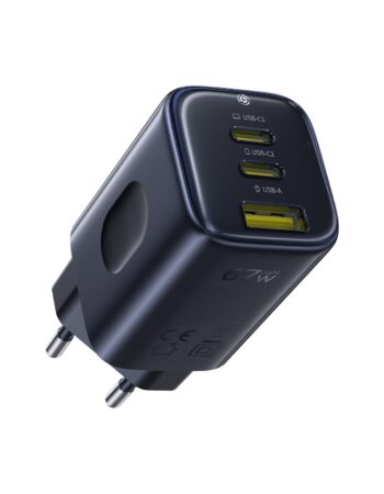 BASEUS 220V 67W GaN, USB-A + 2 x USB-C, PicoGo AE11 /черен/ - E0121200