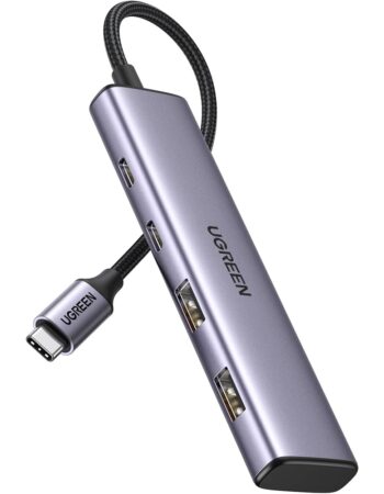UGREEN Хъб 4-в-1 (Type-C) /сив/ - CM473 / 15395
