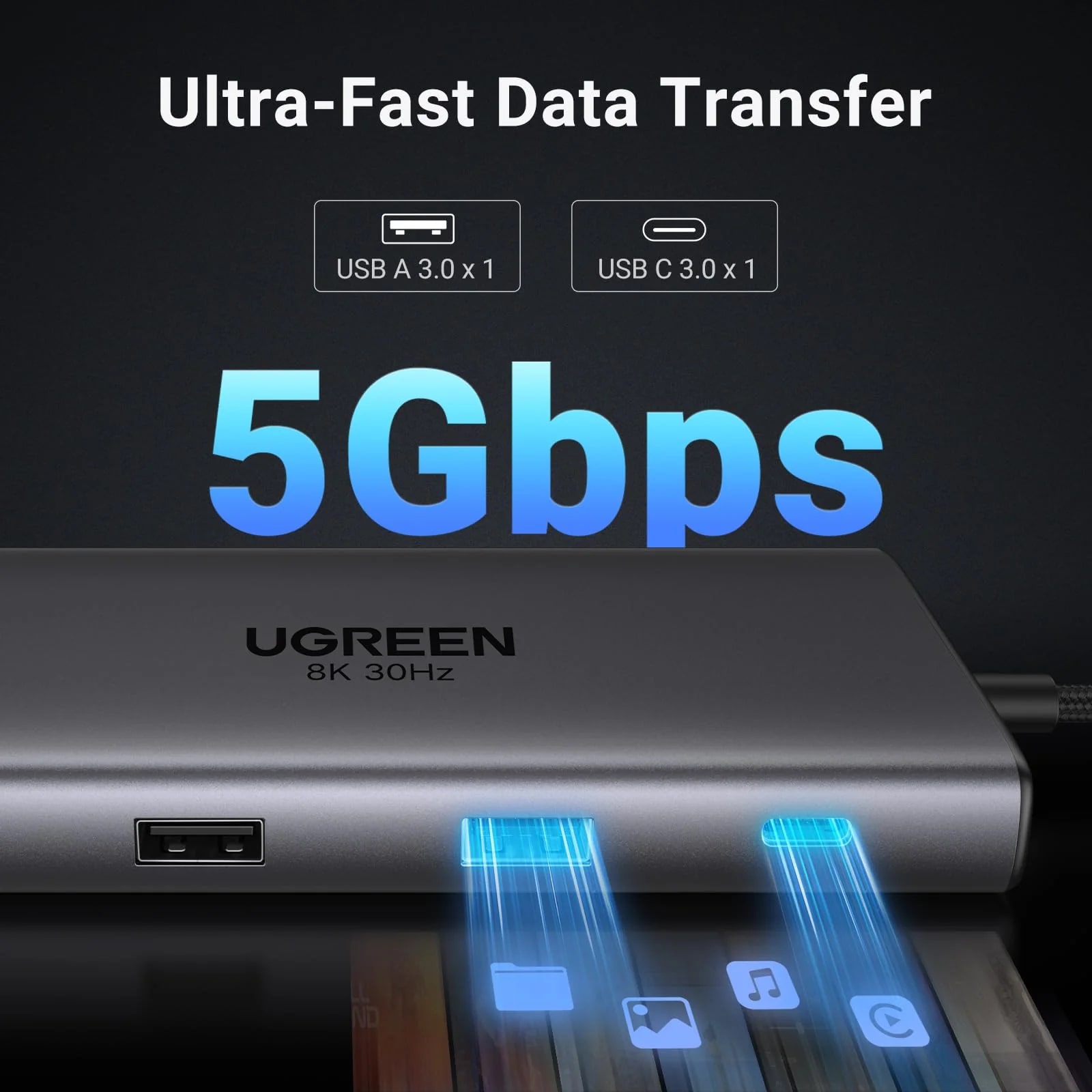 UGREEN Хъб 10-в-1 Revodok Pro 210 (Type-C) /сив/ - CM639 / 15534
