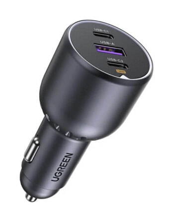UGREEN 12V 130W, USB-A + 2xUSB-C, графит - EC705 / 35025