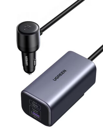 UGREEN 12V 150W, 2xUSB-A + 2xUSB-C /графит/ - EC706 / 35571