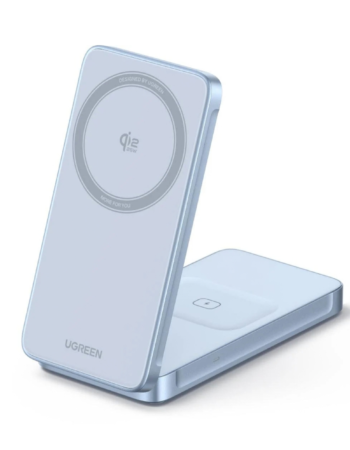 UGREEN Холдер + 2-в-1 Зарядна станция Wireless Magnetic, за бюро /син/ - W756 / 55963