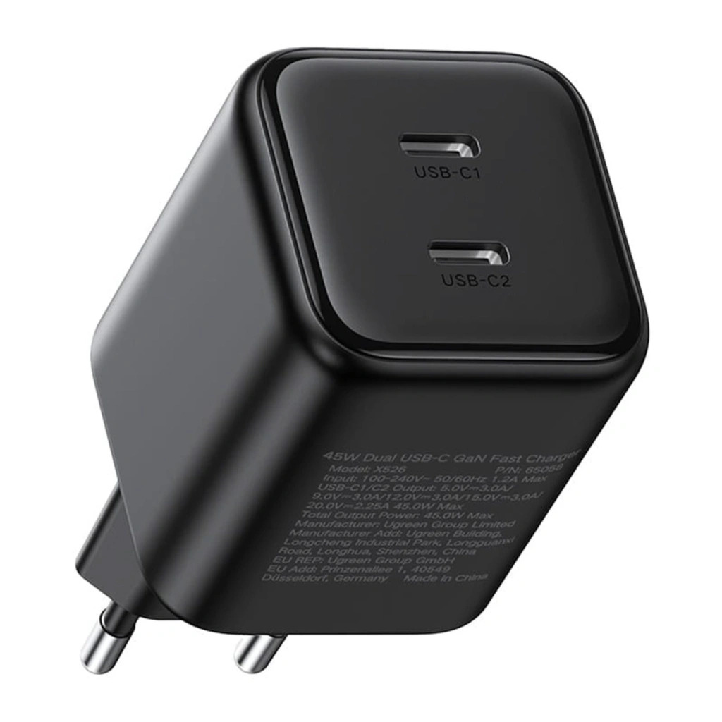 UGREEN 220V 45W, 2 x USB-C, GaN /черен/ - X526 / 65058