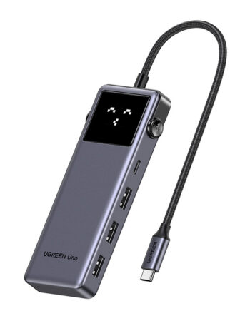 UGREEN Хъб 6-в-1, UNO Robot (Type-C) /сив/ - CM889/ 75177